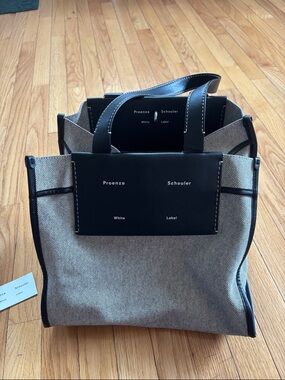 Proenza Schouler Black & Natural Canvas Tote